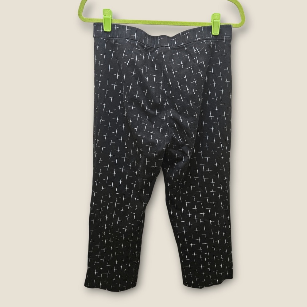 J Jill Black White‎ Geometric Print Straight Leg Pants Womens Size 10 Office - Picture 2 of 10